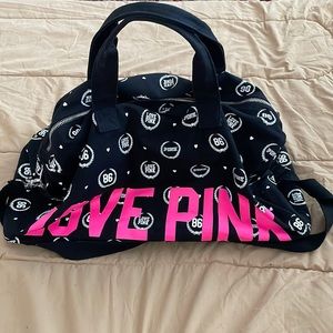 Pink, weekend duffel bag.